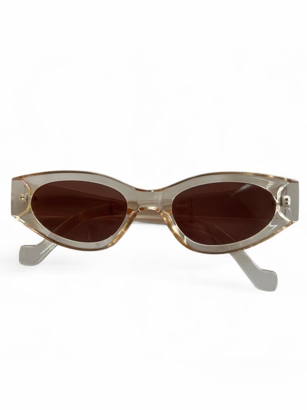 H&M Translucent Taupe Cat-Eye Sunglasses with Brown Lenses